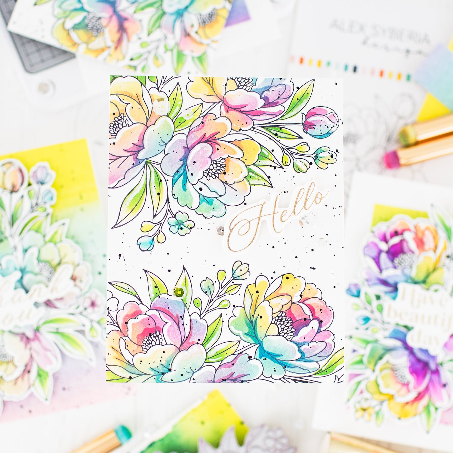Lush Peony Bouquet Press + Hot Foil Plate & Stencil Bundle