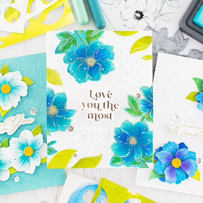 Floral Trio Press+Hot Foil Plate & Stencil Bundle