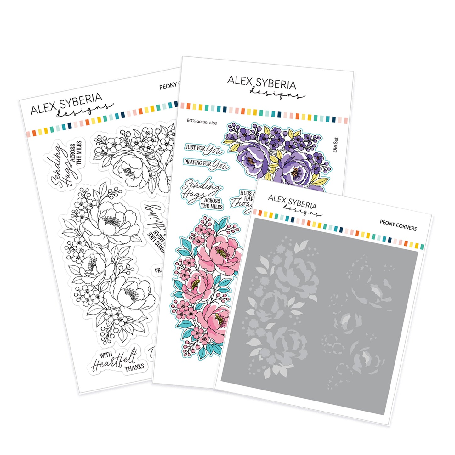 Peony Corners Stamp, Die & Stencil Bundle