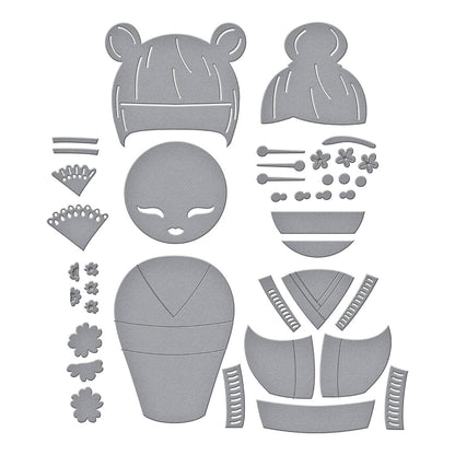 Kokeshi Dolls Etched Dies