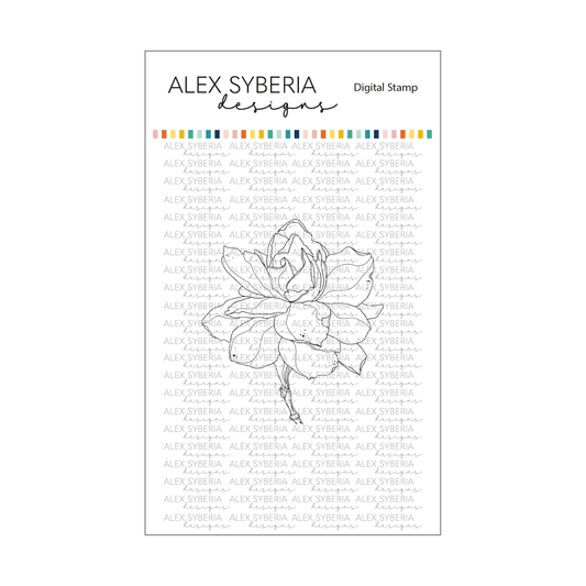Sweet Gardenia Digital Stamp