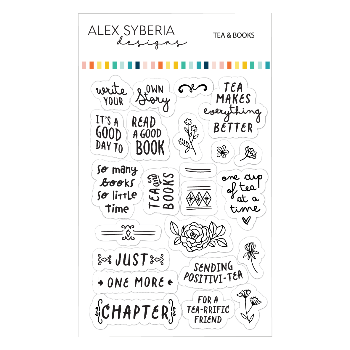 Tea & Books Stamp Set