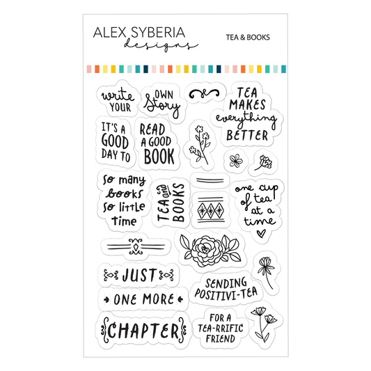 Tea & Books Stamp Set