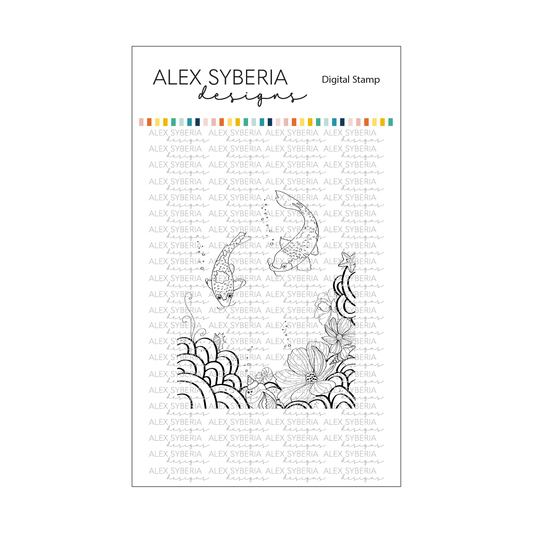 Underwater World fishes stamp cardmaking alex syberia designs coloring for adults scrapbooking