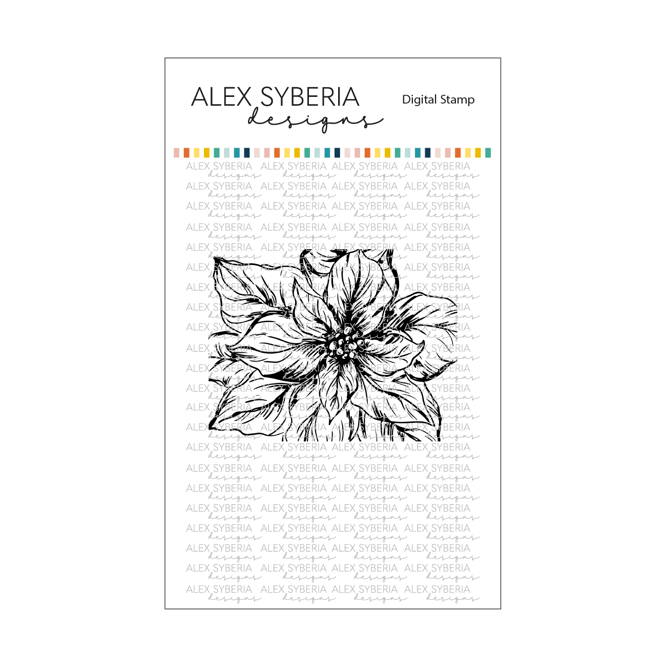Vintage Collection  Christmas Poinsettia stamp digital stamps coloring alex syberia deisigns