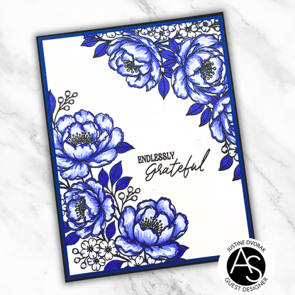 Peony Corners Stamp, Die & Stencil Bundle