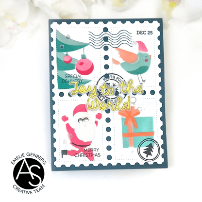 Christmas Postage Stamps Stencil Set