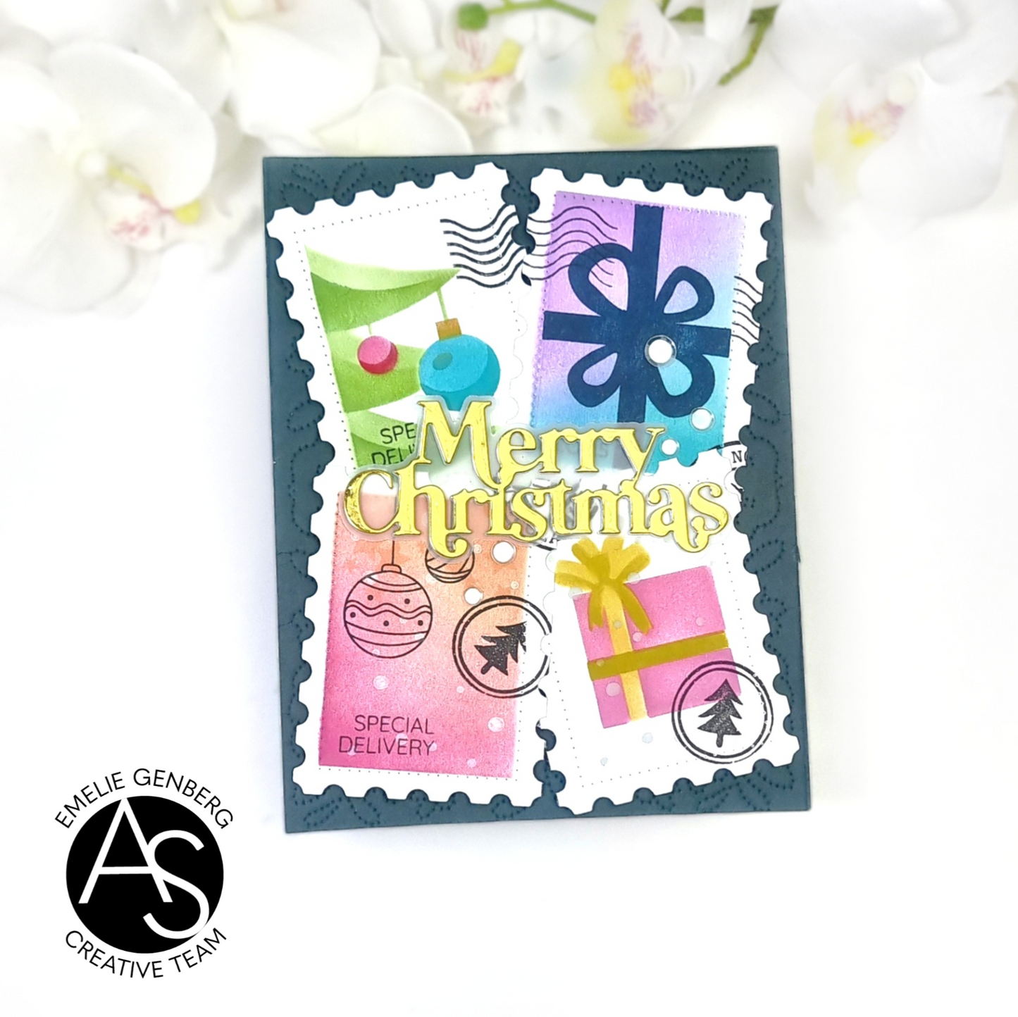 Christmas Postage Stamps Stencil Set