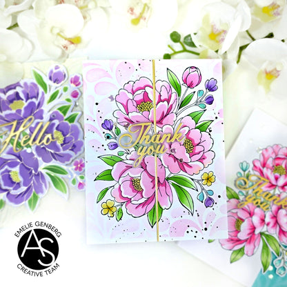 Lush Peony Bouquet Press + Hot Foil Plate & Stencil Bundle