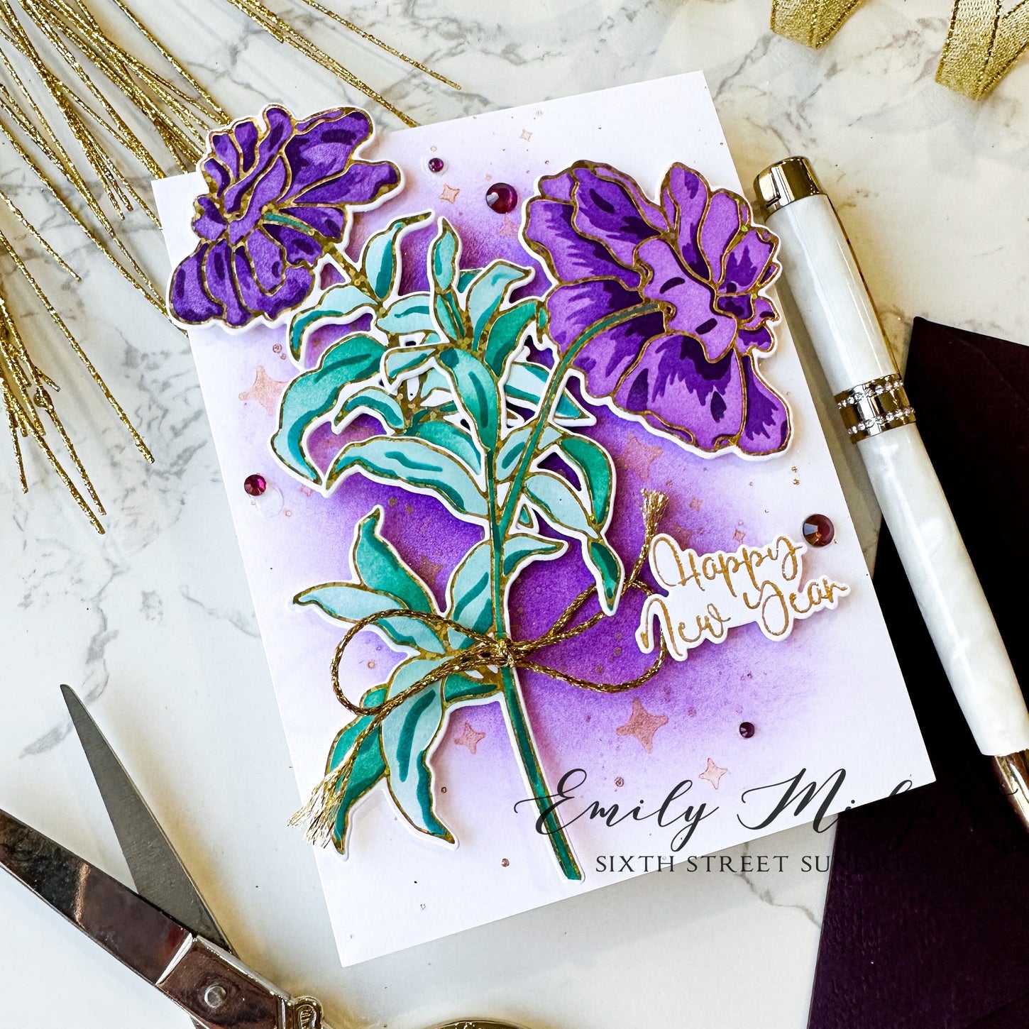 Midnight Blooms Hot Foil Plate Set