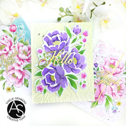 Lush Peony Bouquet Press + Hot Foil Plate & Stencil Bundle