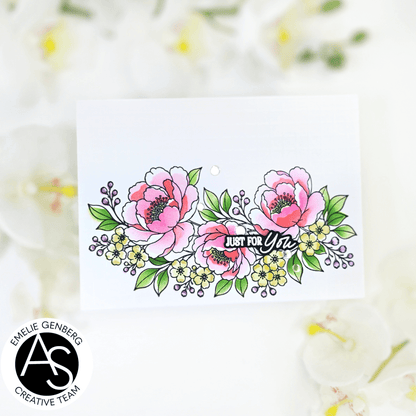 Peony Corners Stamp, Die & Stencil Bundle