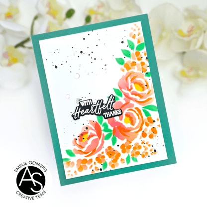 Peony Corners Stamp, Die & Stencil Bundle