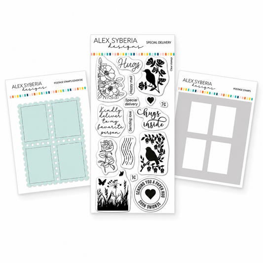 Special Delivery Stamp/Die/Stencil Set Bundle
