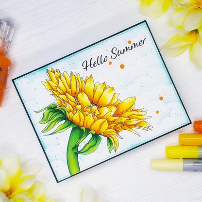 Sunflower Close-up Digital Stamp - Alex Syberia Designs