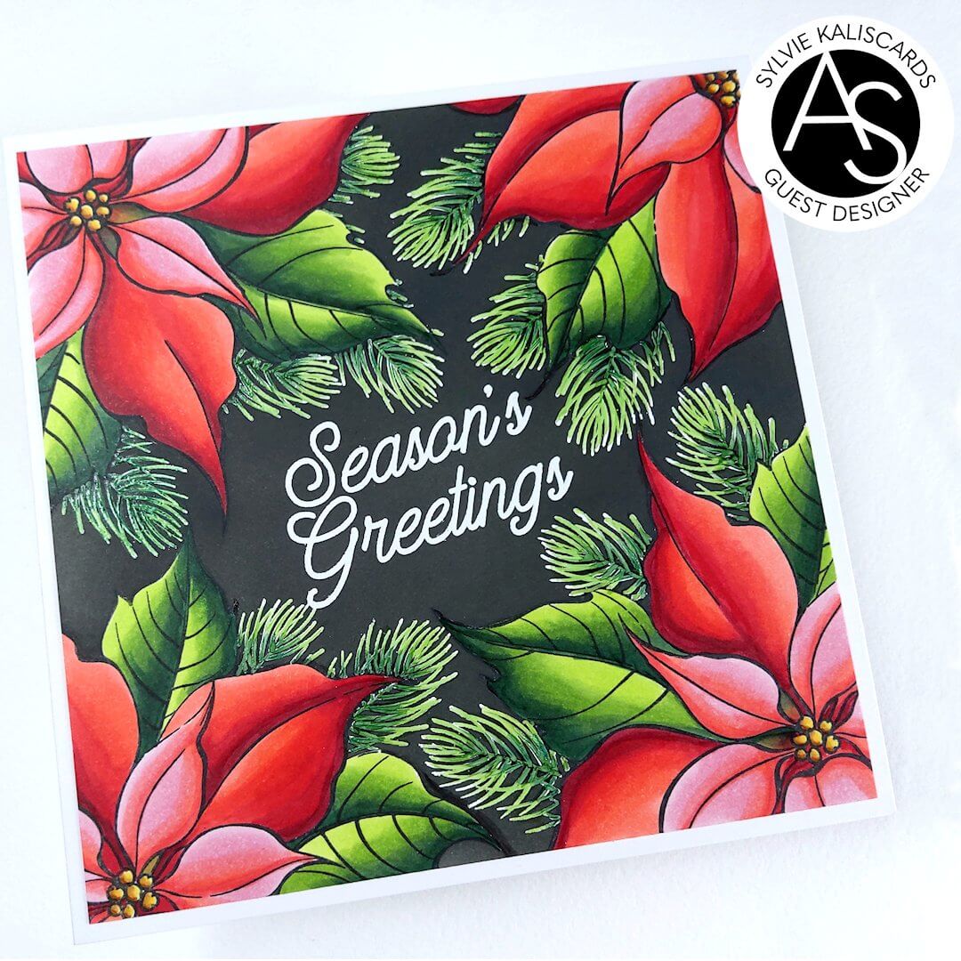 festive-poinsettia-alex-syberia-designs-stamps-dies-stencil-hotfoil-scrapbooking-christmas-holiday-collection-newyear-handmade-coloring-tutorial-scrapbooking-album-stencils-cardmaking-greeting-cards-ink-blending-hot-foiling-seasons-greetings-sentiments-cardmaking-albums