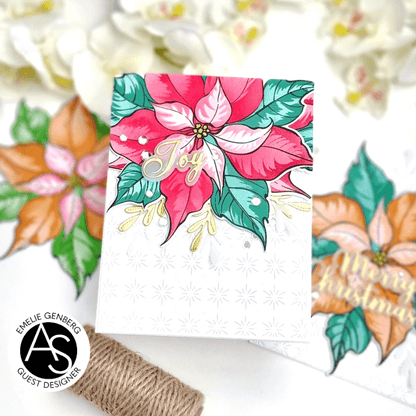 festive-poinsettia-alex-syberia-designs-stamps-dies-stencil-hotfoil-scrapbooking-christmas-holiday-collection-newyear-handmade-coloring-tutorial-scrapbooking-album-stencils-cardmaking-greeting-cards-ink-blending-hot-foiling-ink-blending-copic-coloring-mixed-media-scrapbooking-albums-layouts