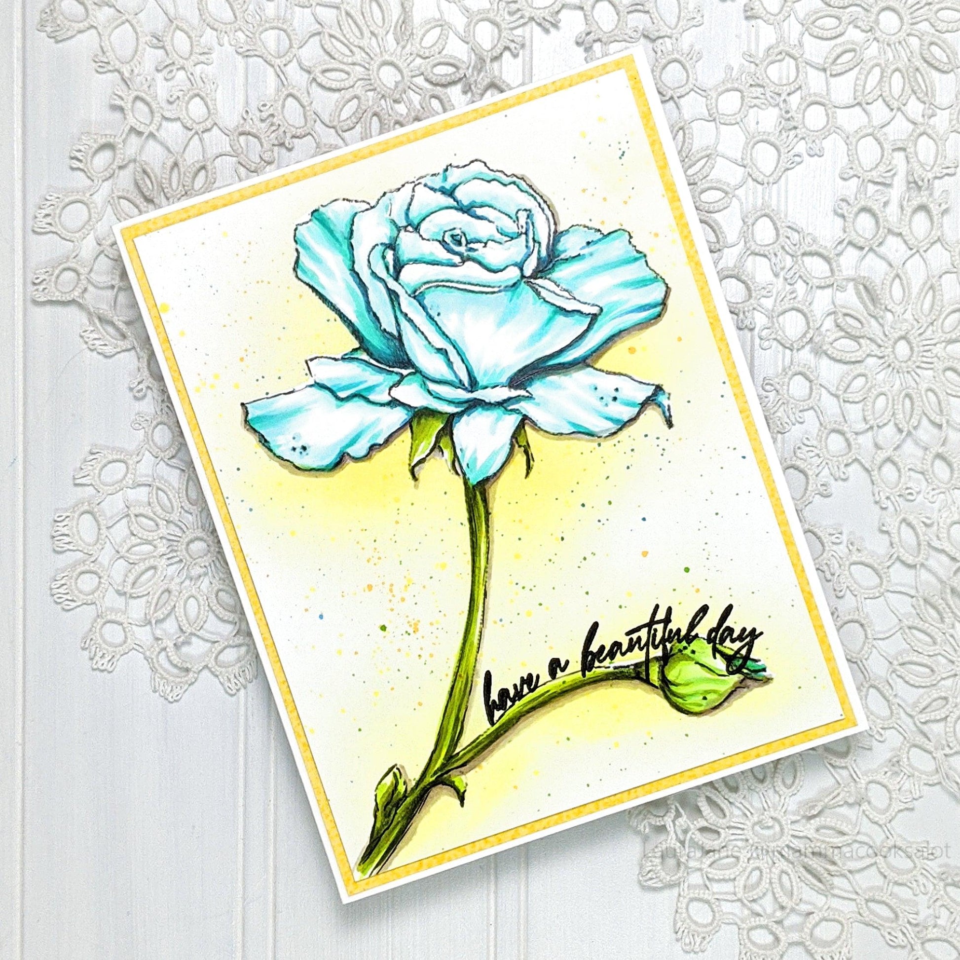 Dreamy Rose Digital Stamp - Alex Syberia Designs