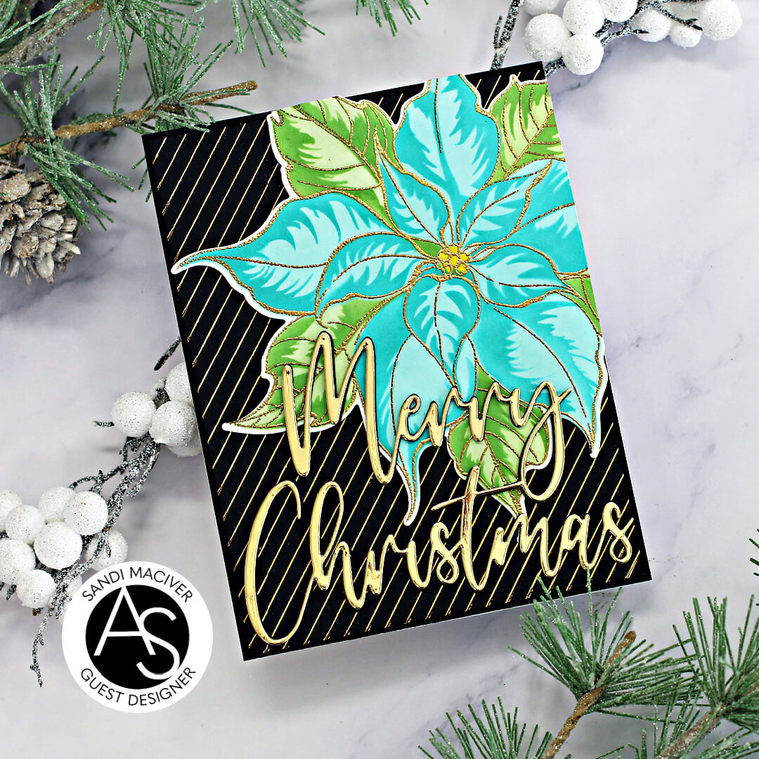festive-poinsettia-alex-syberia-designs-stamps-dies-stencil-hotfoil-scrapbooking-christmas-holiday-collection-newyear-handmade-coloring-tutorial-scrapbooking-album-stencils-cardmaking-greeting-cards-ink-blending-hot-foiling-stripes-embossing