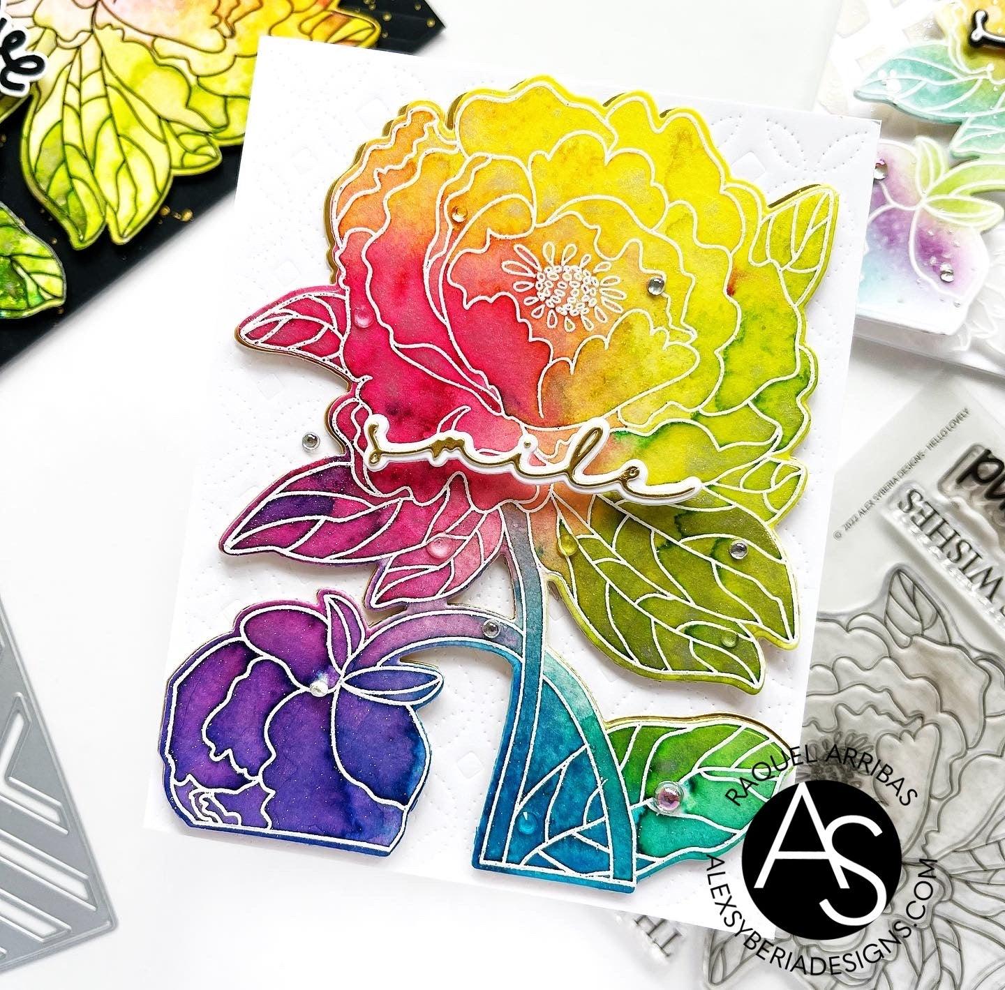 alex-syberia-designs-stamps-hello-lovely-fancy-background-die-cover-cardmaking-tutorials-tips-rainbow-cards-smile-die-embossing-huge-floral-stamp-saymon-says-stamp