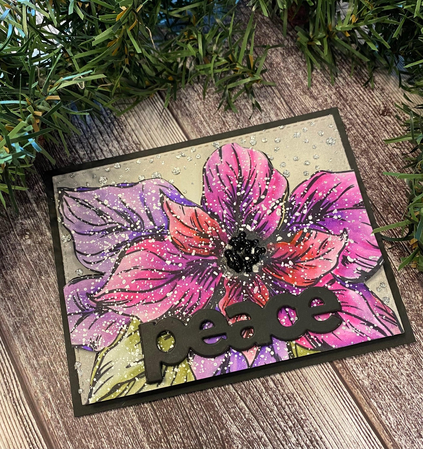 Vintage Collection - Christmas Poinsettia Digital Stamp - Alex Syberia Designs