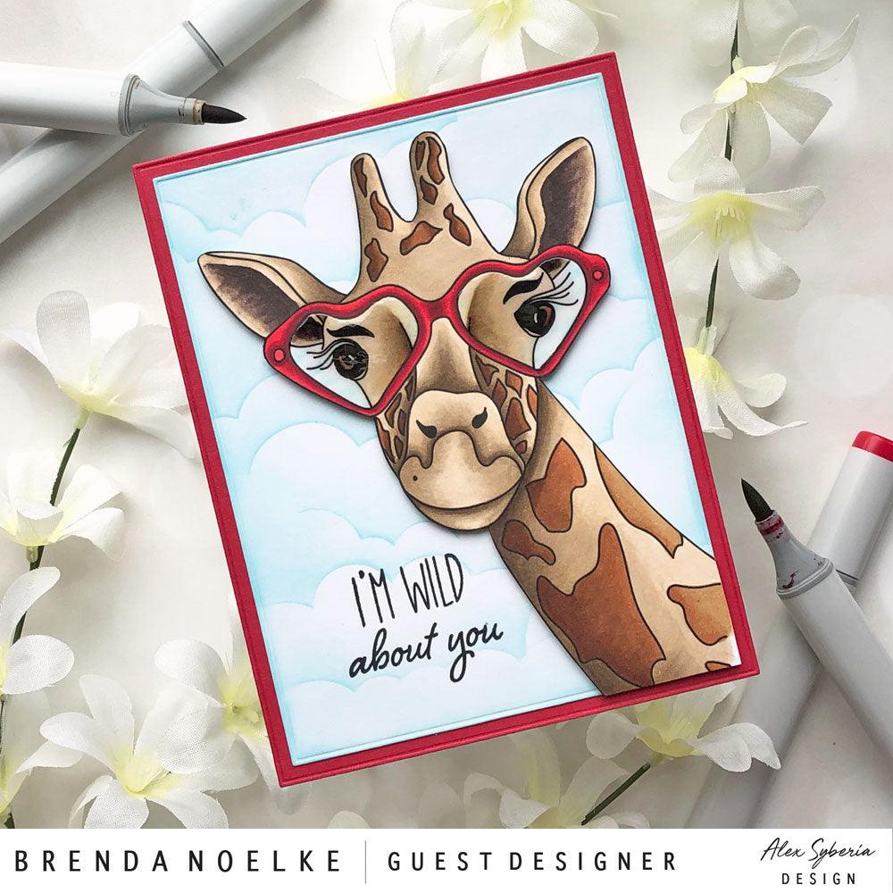 Love U Giraffe Digital Stamp - Alex Syberia Designs
