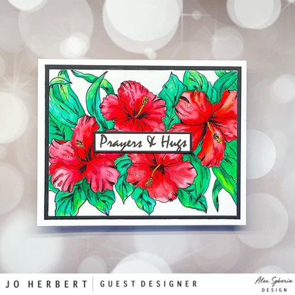 Sketched Hibiscus Digital Stamp - Alex Syberia Designs
