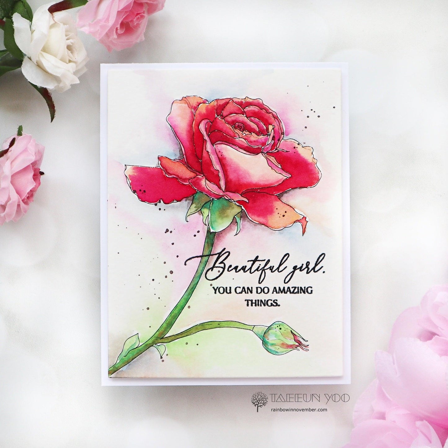 Dreamy Rose Digital Stamp - Alex Syberia Designs