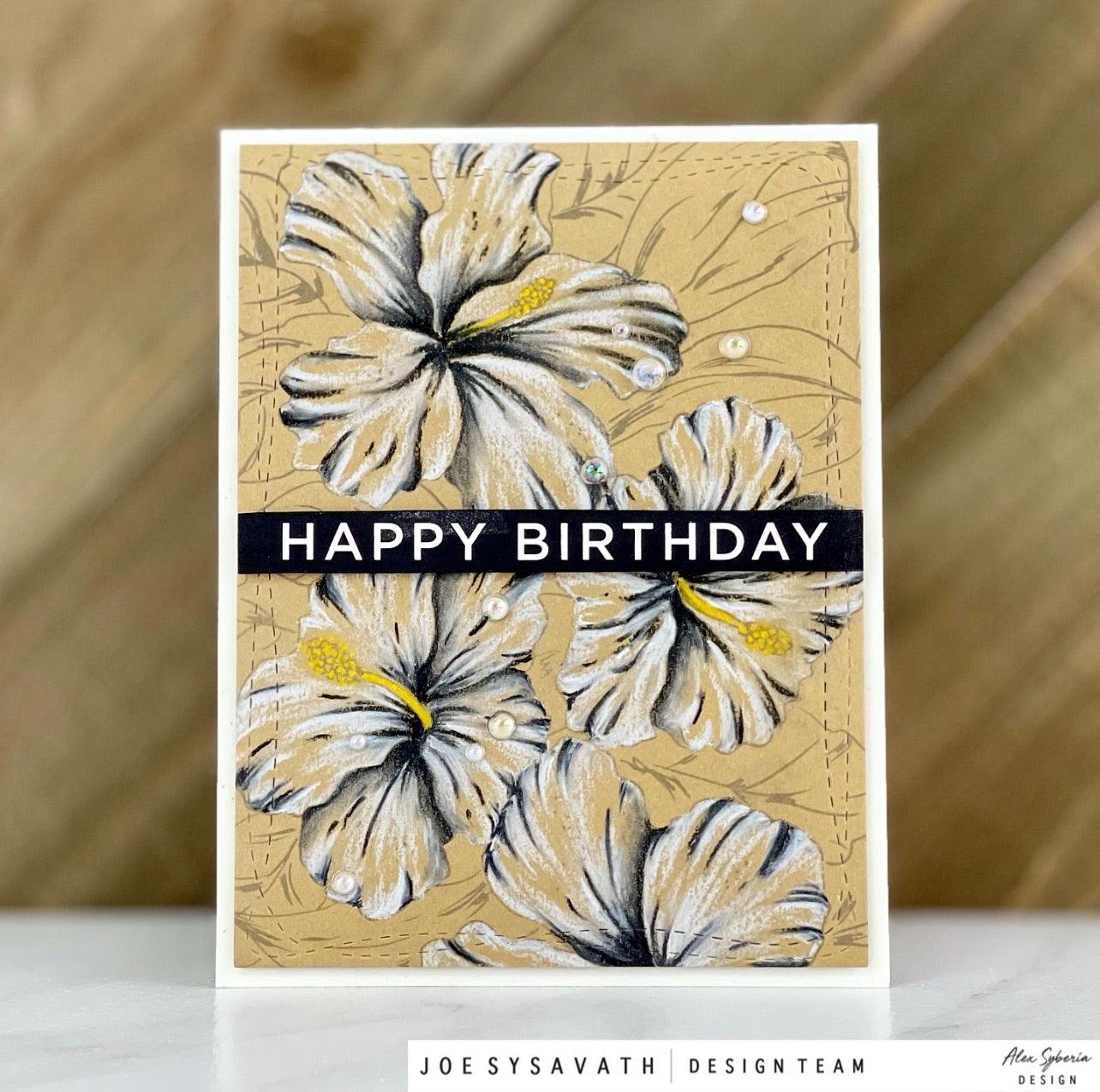 Sketched Hibiscus Digital Stamp - Alex Syberia Designs