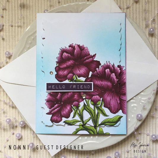Peony Bouquet Digital Stamp - Alex Syberia Designs
