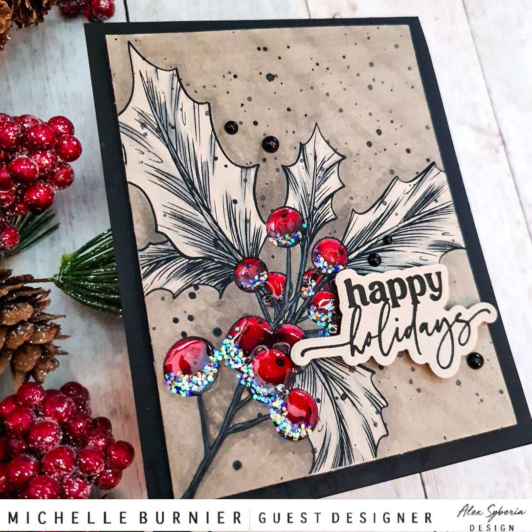 Vintage Collection - Christmas Berries Digital Stamp - Alex Syberia Designs