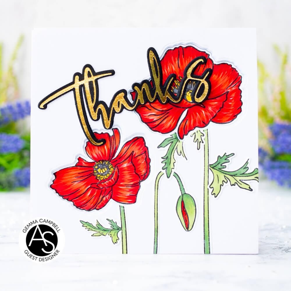 Cindy-Poppies-Stamp-alex-syberia-designs-flowers-cardmaking-coloring-dies-stencils-thanks-die-hot-foil-plate