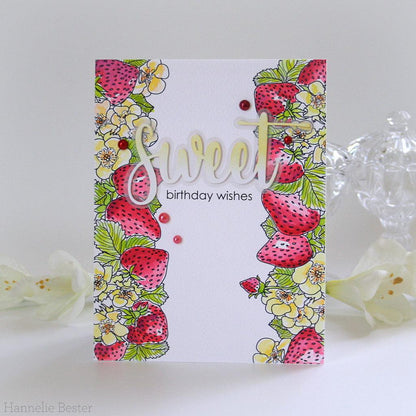 Strawberry Trimmings Digital Stamp - Alex Syberia Designs