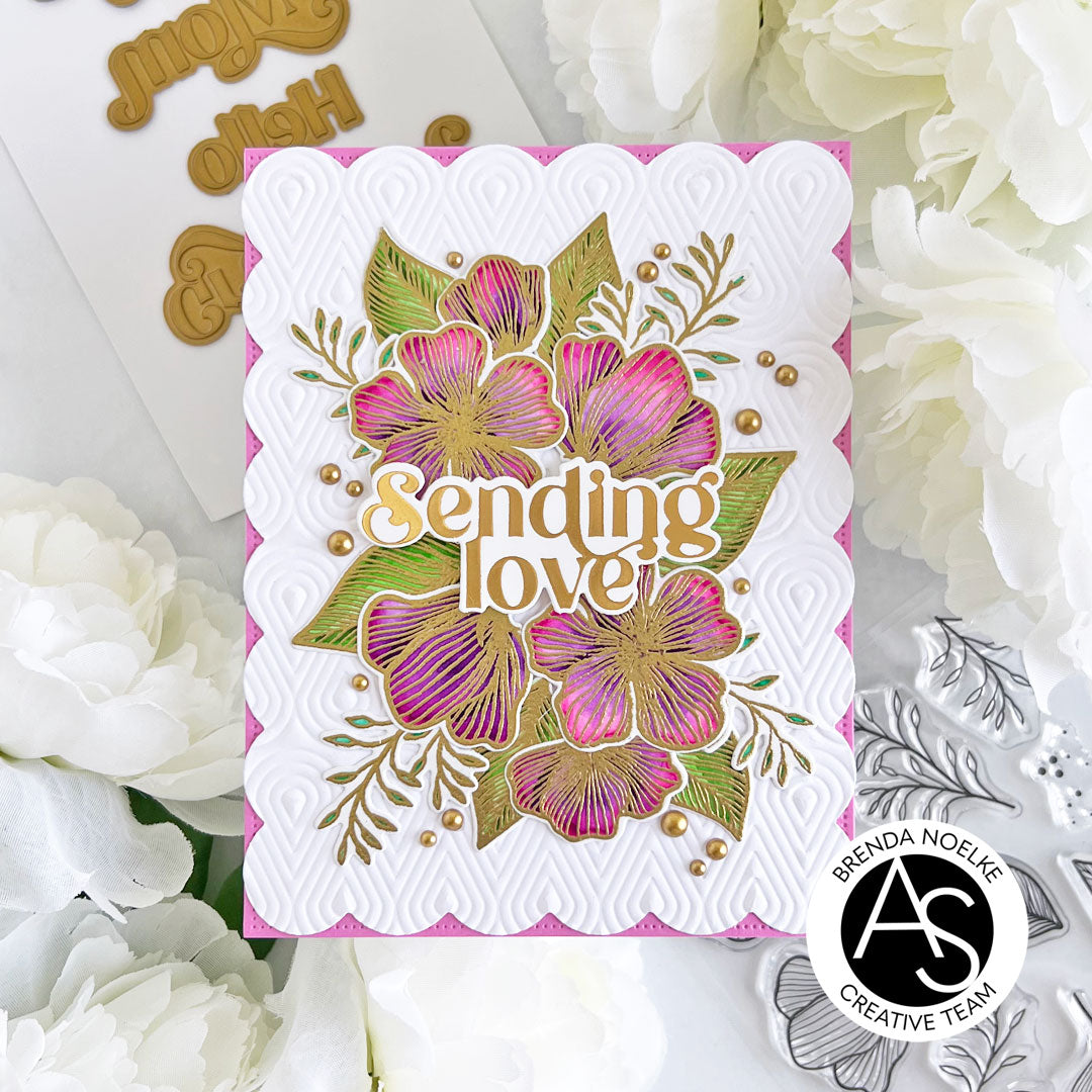 for-her-sentiments-hot-foil-plates-stamp-die-coordinating-stencil-alex-syberia-designs-cardmaking-scrapbooking-happy-blooms-flowers-hot foil