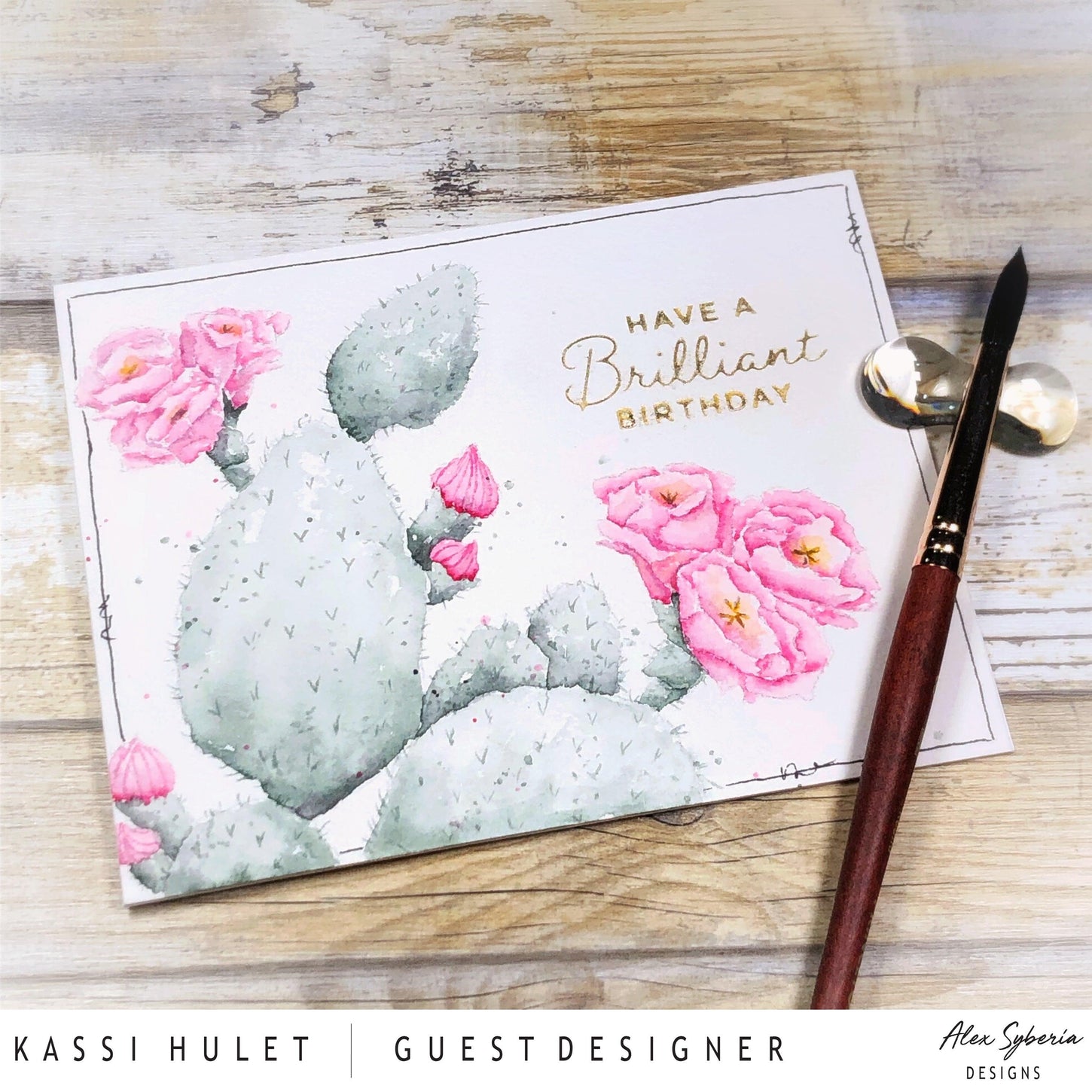 Pretty Cactus Digital Stamp - Alex Syberia Designs