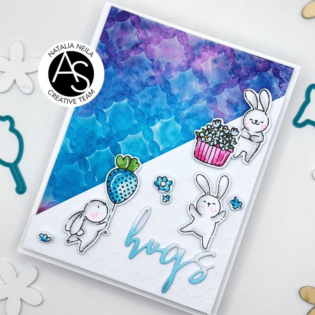 floral-lattice-stencil-cardmaking-ideas-alex-syberia-designs-hand-made-cards-stamps-A2-cover-die-coloring-carmaking-shop-bunny-spring-card-hugs