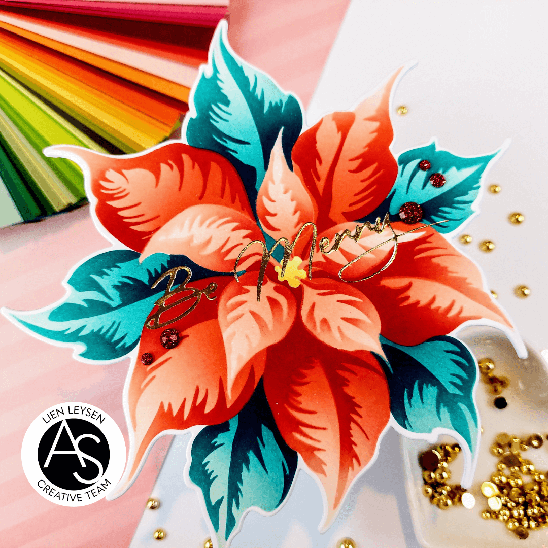 festive-poinsettia-alex-syberia-designs-stamps-dies-stencil-hotfoil-scrapbooking-christmas-holiday-collection-newyear-handmade-coloring-tutorial-scrapbooking-album-stencils-cardmaking-greeting-cards-ink-blending-hot-foiling-ink-blending-copic-coloring-mixed-media-scrapbooking-albums-layouts