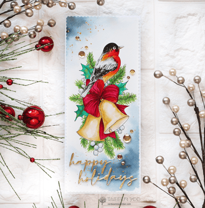 Christmas Bird Digital Stamp - alexsyberiadesigns