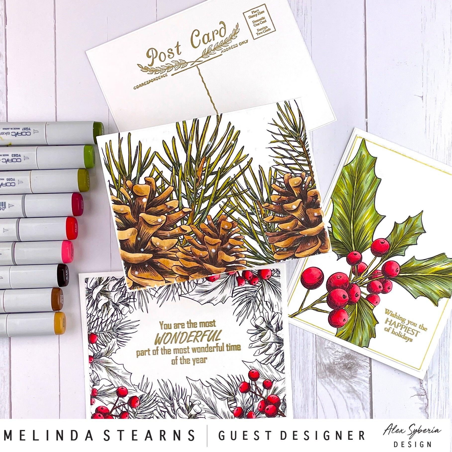 Vintage Collection - Christmas Pine Tree Digital Stamp - Alex Syberia Designs