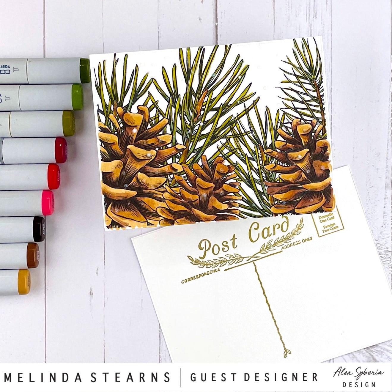 Vintage Collection - Christmas Pine Tree Digital Stamp - Alex Syberia Designs