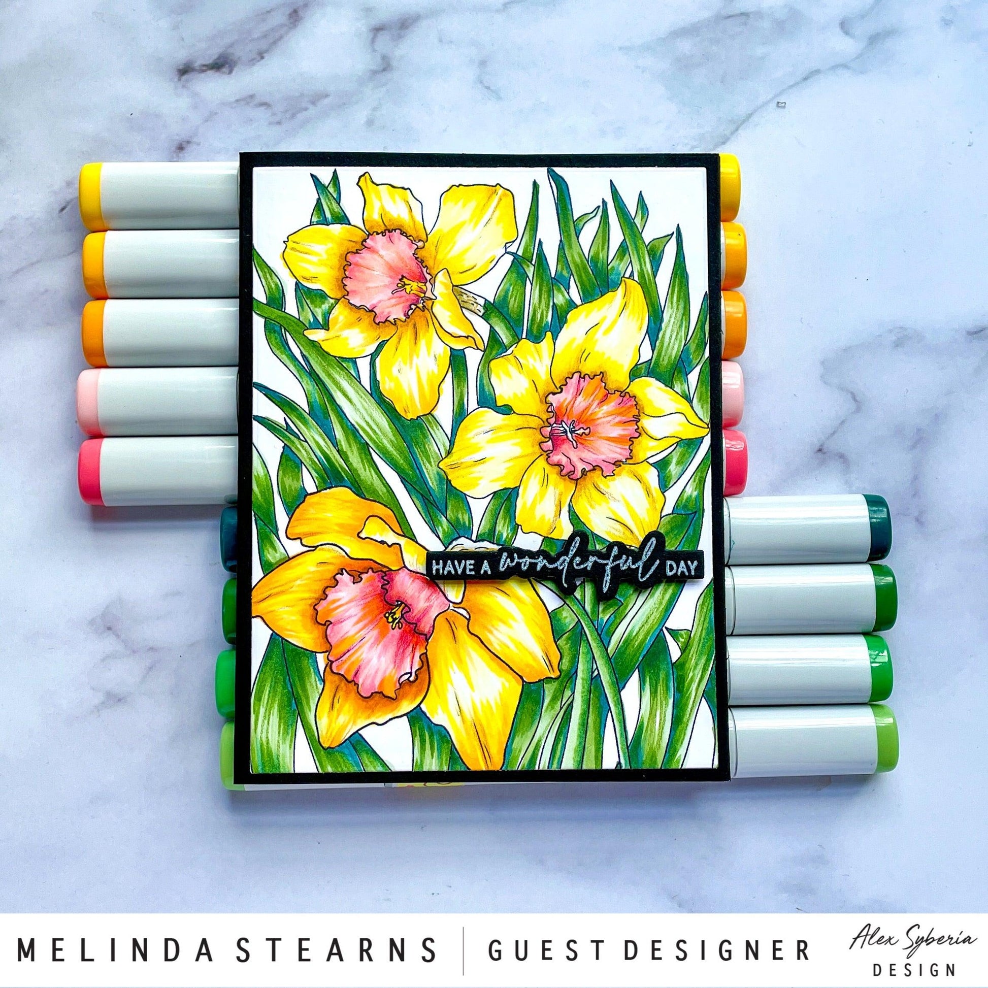 Daffodils Digital Stamp - alexsyberiadesigns