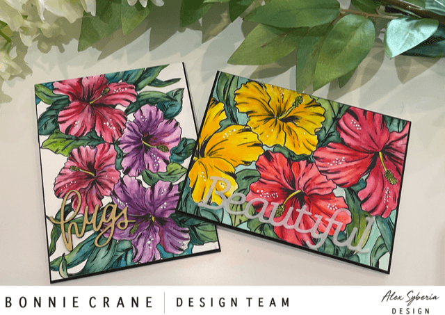 Sketched Hibiscus Digital Stamp - Alex Syberia Designs