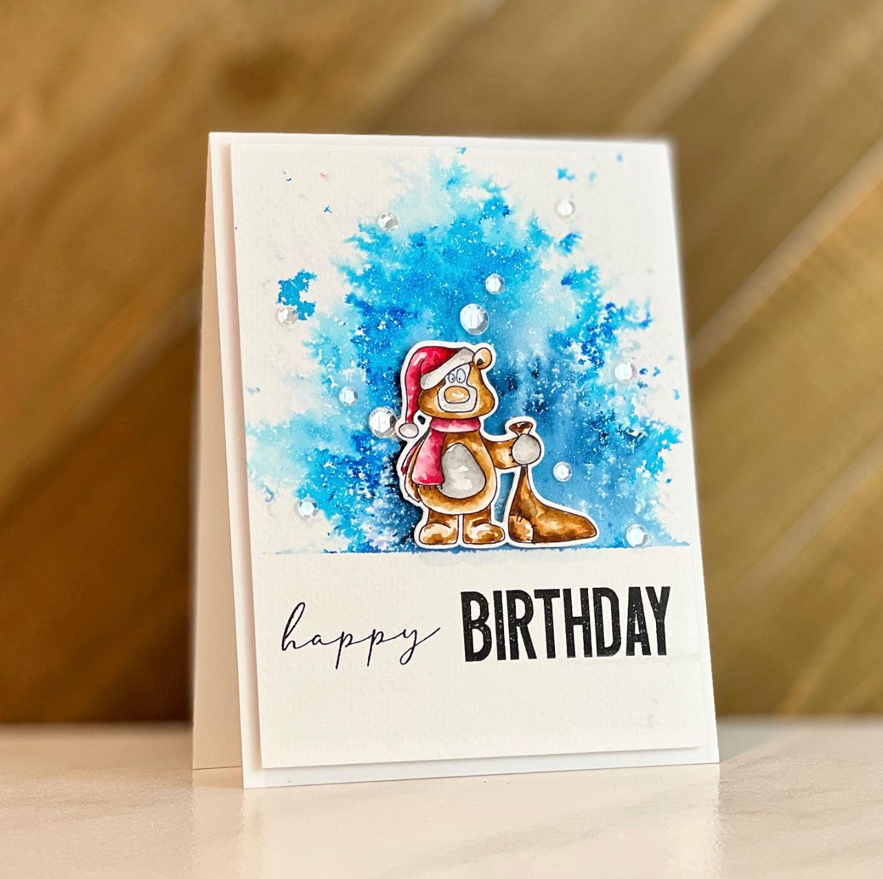 alex-syberia-designs-birthday-wishes-stamp-set-cardmaking-scrapbooking-birthday-celebrate-your-day-sentiments-bear-winter-cards-birthday-stamps-watercoloring