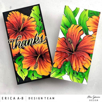 Sketched Hibiscus Digital Stamp - Alex Syberia Designs