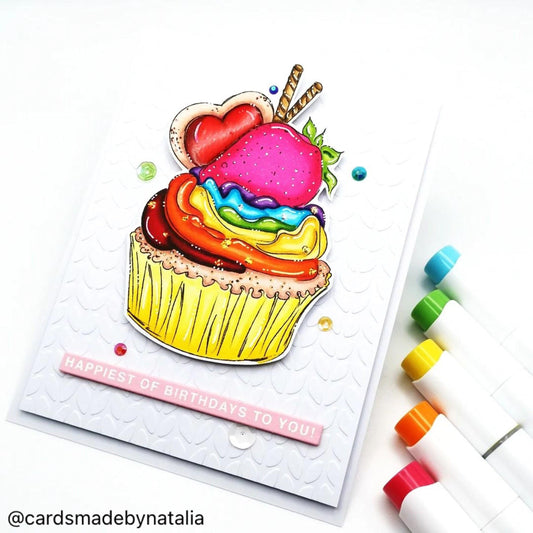 Strawberry Cupcake Digital Stamp - Alex Syberia Designs