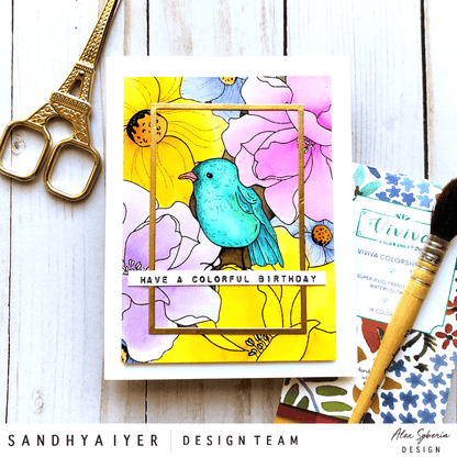 Beautiful Day Digi A2 Card Panel Stamp - alexsyberiadesigns