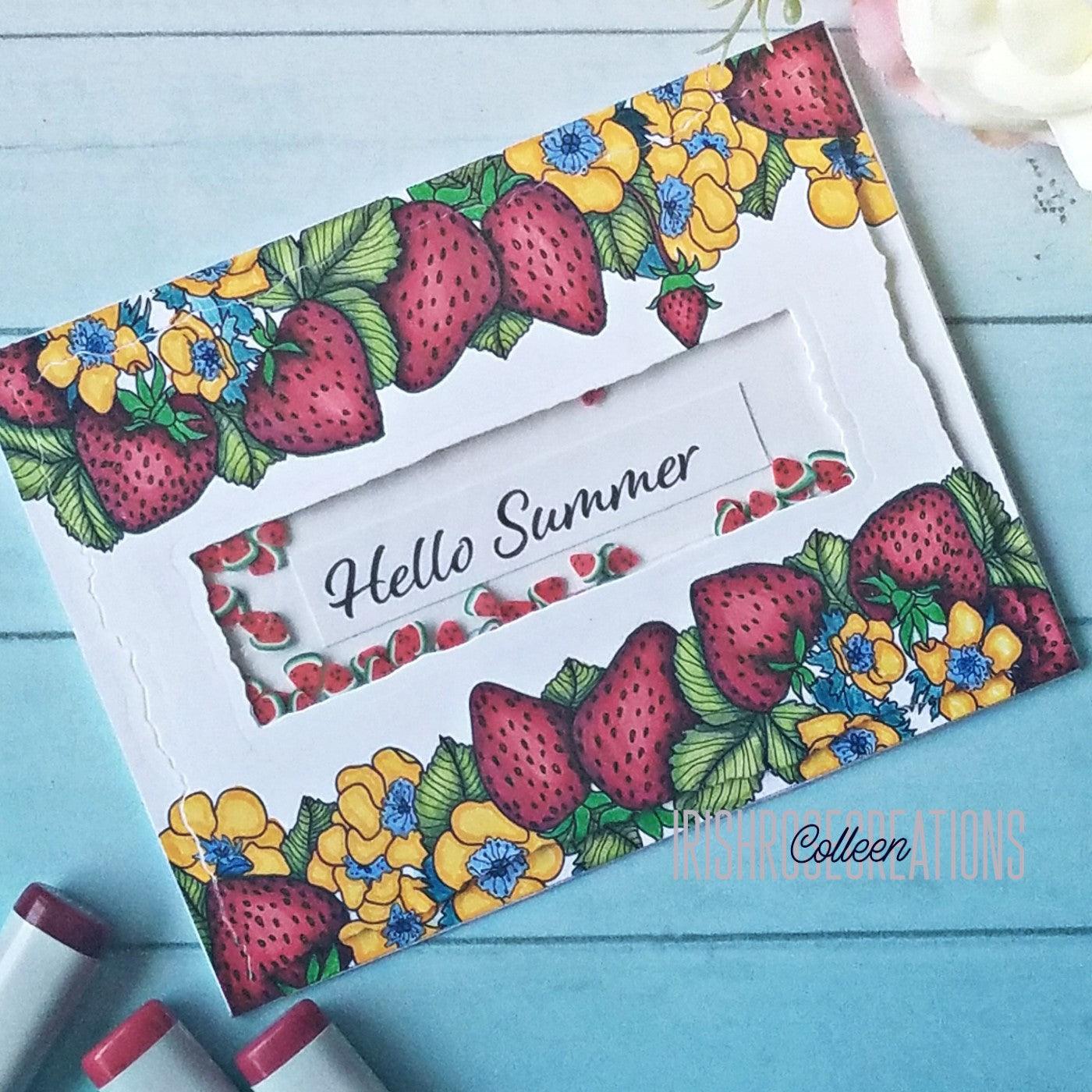 Strawberry Trimmings Digital Stamp - Alex Syberia Designs