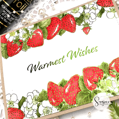 Strawberry Trimmings Digital Stamp - Alex Syberia Designs