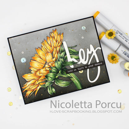 Sunflower Close-up Digital Stamp - Alex Syberia Designs