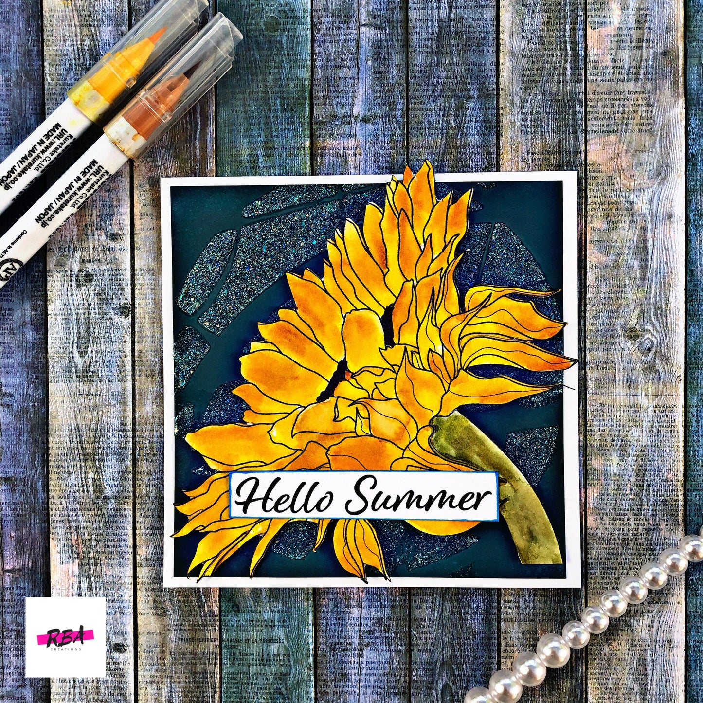 Sunflower Close-up Digital Stamp - Alex Syberia Designs